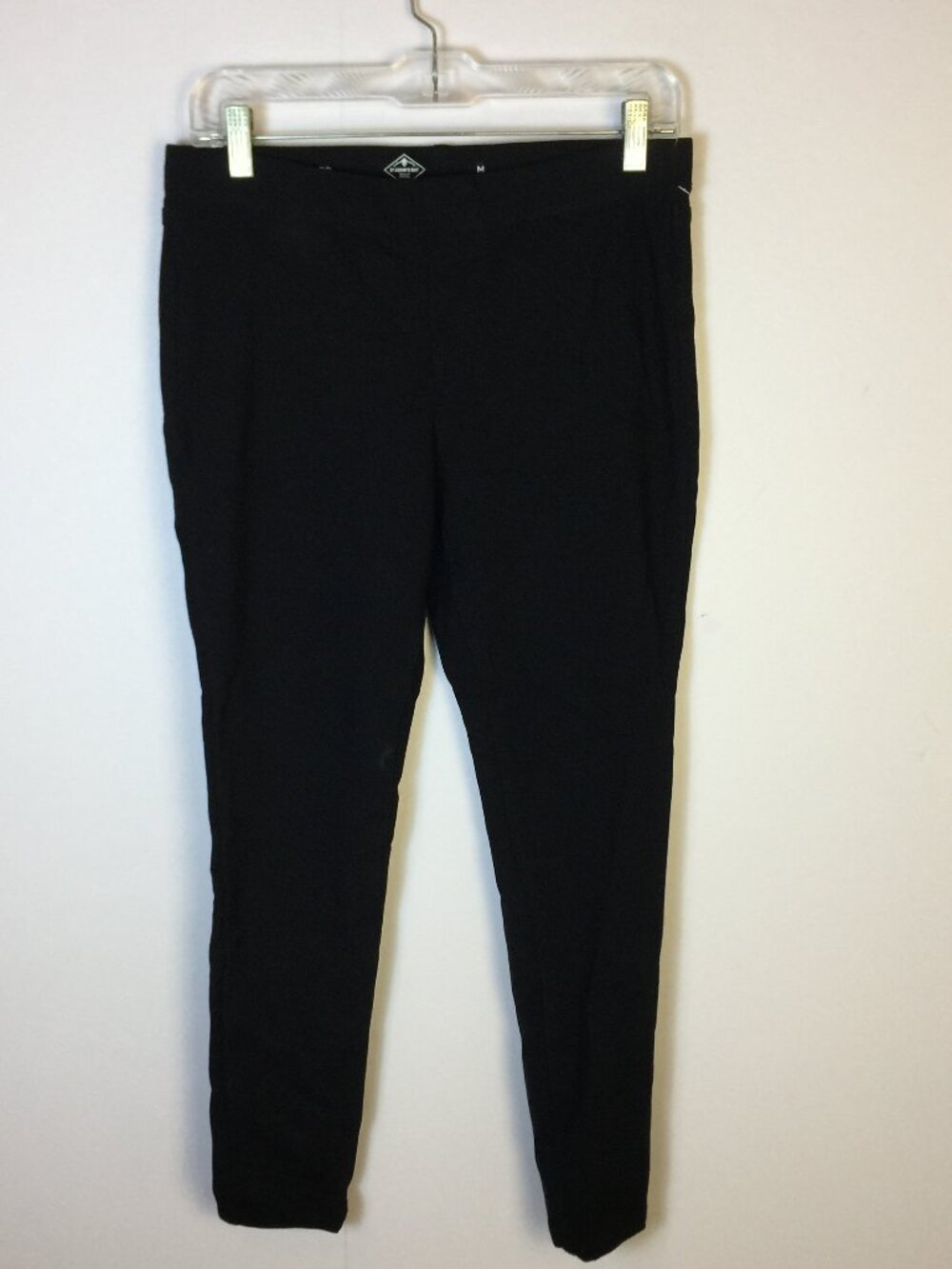 St. John's Bay Skinny Pull On Pants Sz M Woman Black Knit Mid Rise Elastic Waist